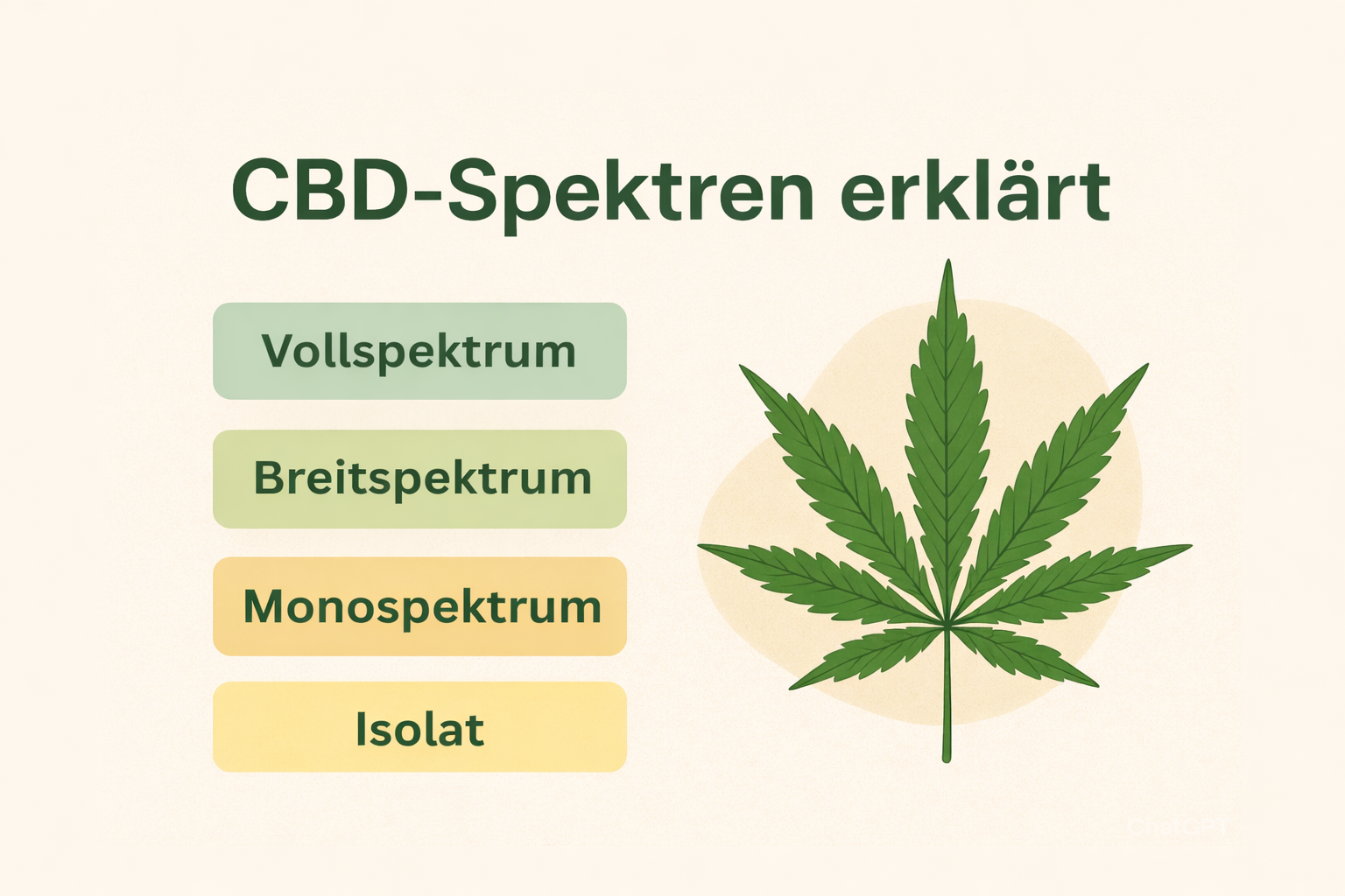 CBD-Spektren erklärt – Vollspektrum, Breitspektrum, Monospektrum und Isolat