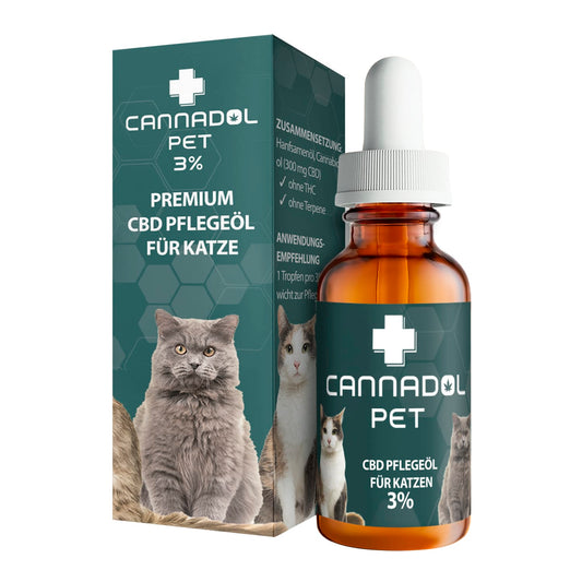 Cannadol Pet - Premium CBD Pflegeöl für Katzen 3% - 10 ml
