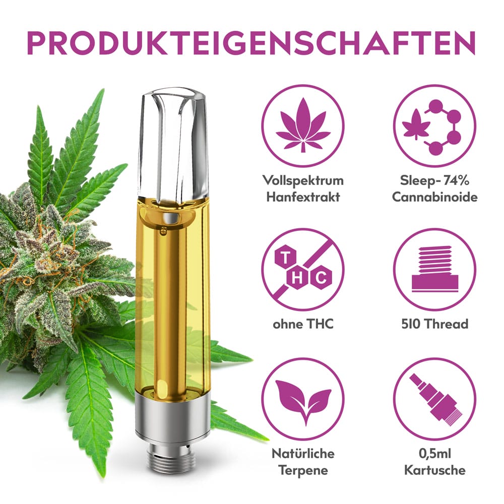 eos CBD Vape Extraktkartusche Sleep 74% CBD - 0,5 ml