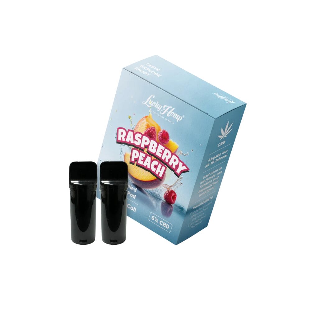 Lucky Hemp Raspberry Peach CBD Vape Pods - 120 mg CBD