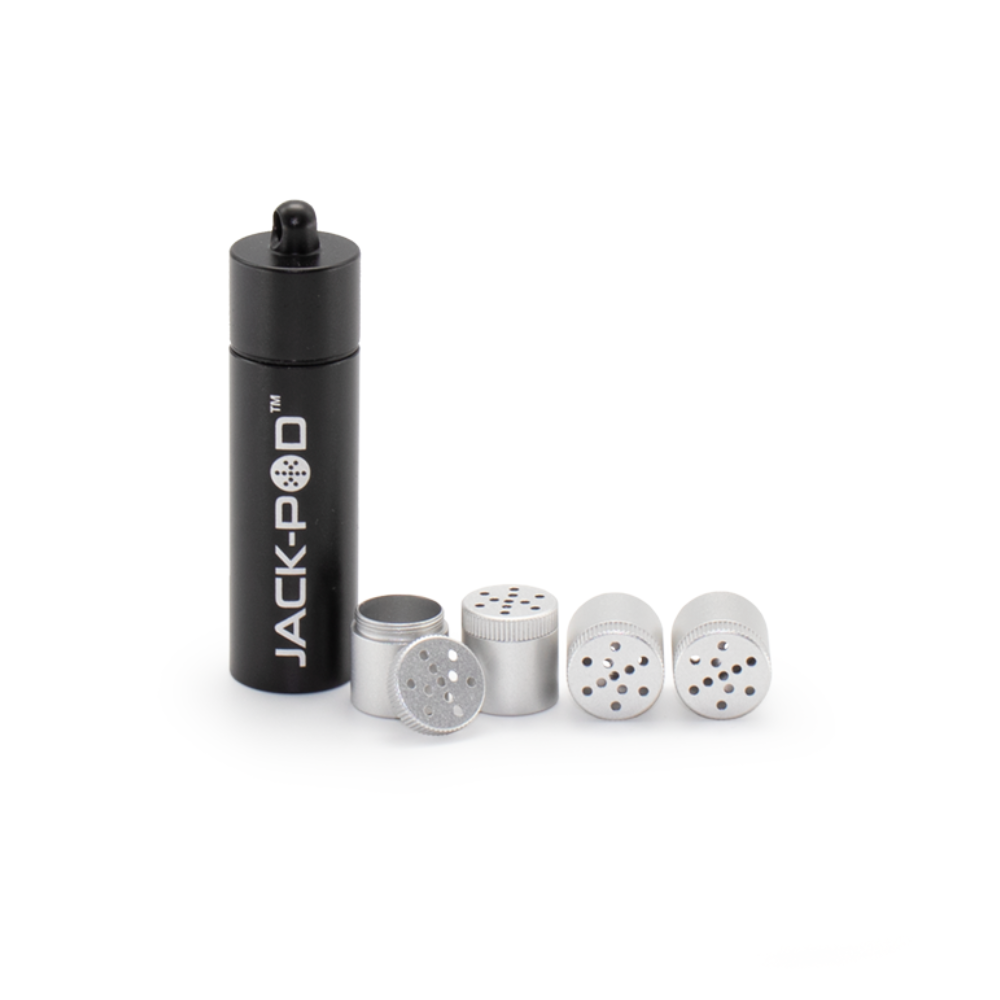 Weezy Stash Tube aus Alumium mit 4 Pods - SCHWARZ